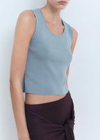 Low Cut Knitted Crop Top