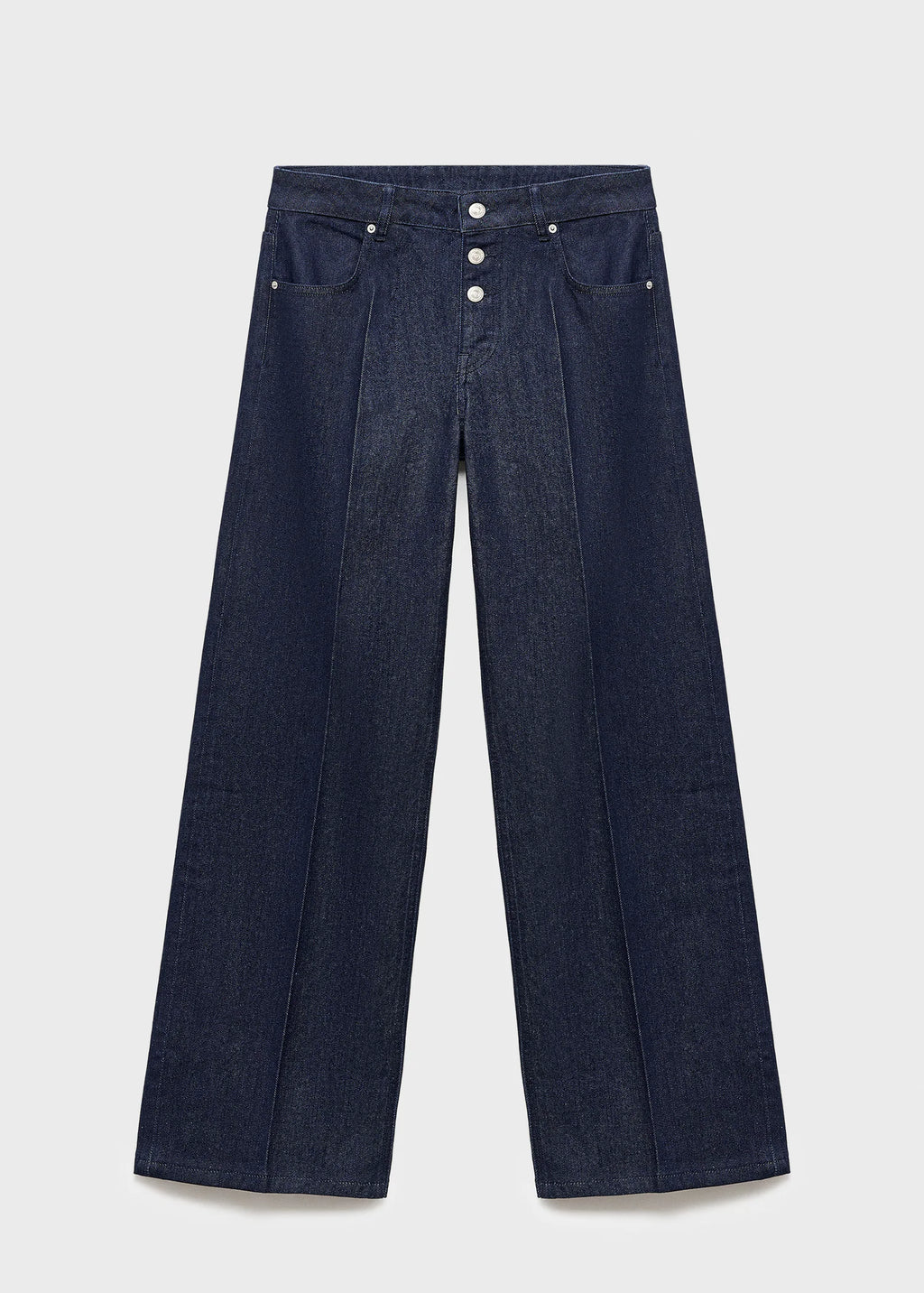 Low Rise Straight Leg Jeans With Buttons