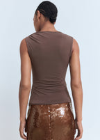 Lurex Knitted Top With Crossed Back