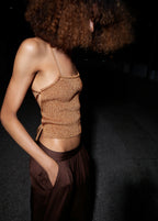 Lurex Knitted Top With Crossed Back