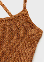 Lurex Knitted Top With Crossed Back