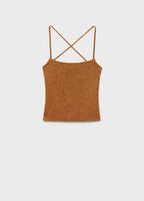 Lurex Knitted Top With Crossed Back