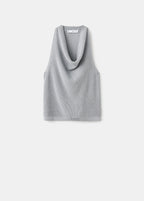 Lurex Knitted Top With Draped Neck