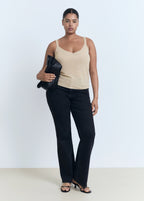 Lurex Knitted V Neck Top