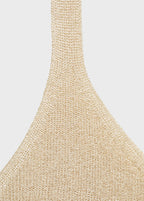 Lurex Knitted V Neck Top