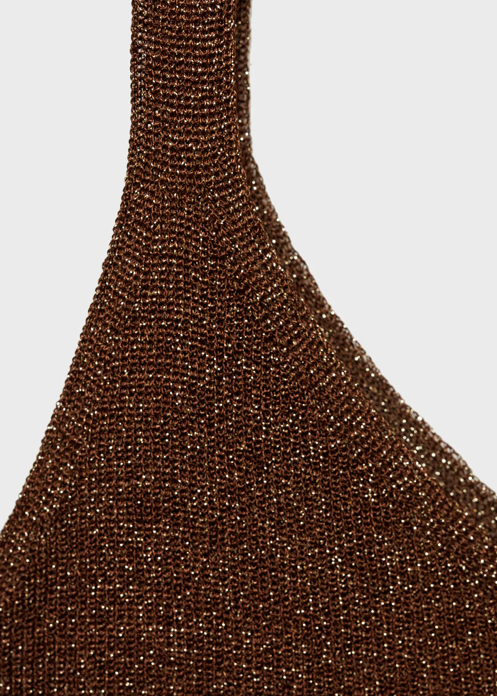 Lurex Knitted V Neck Top