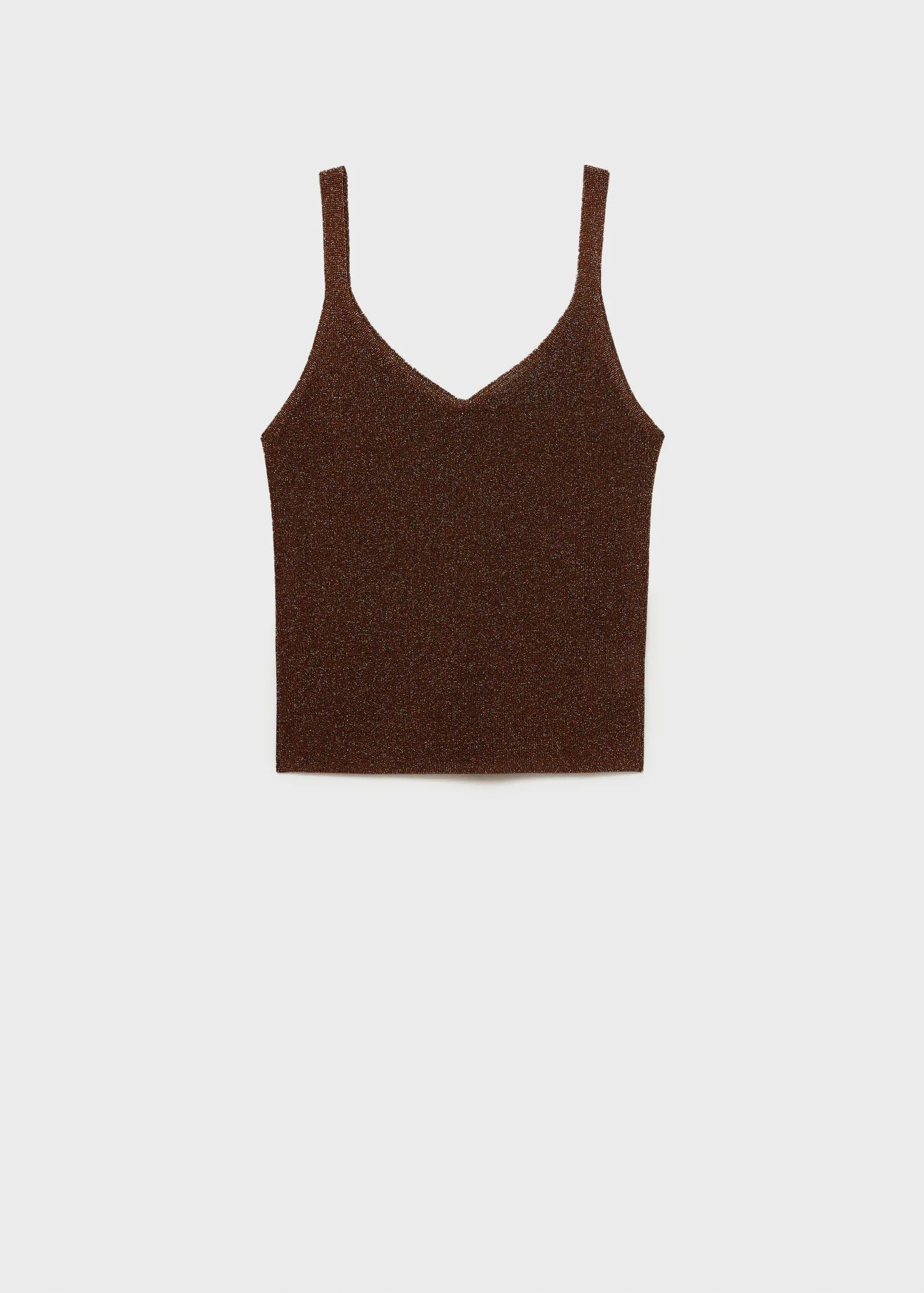 Lurex Knitted V Neck Top