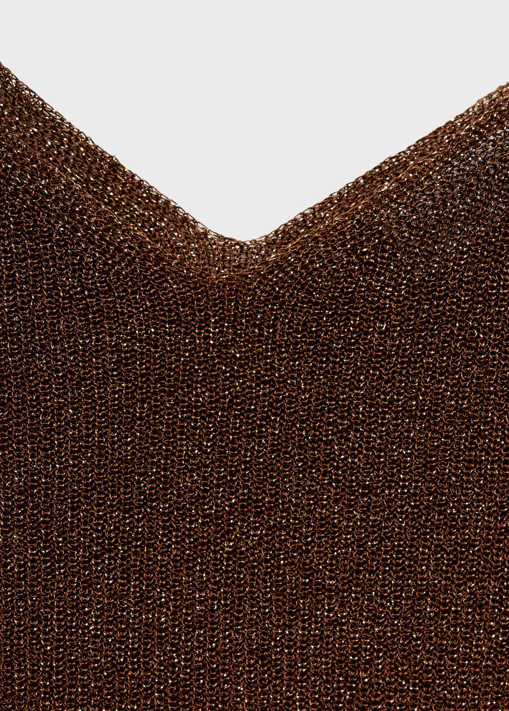 Lurex Knitted V Neck Top