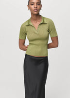 Lurex Polo Neck Sweater