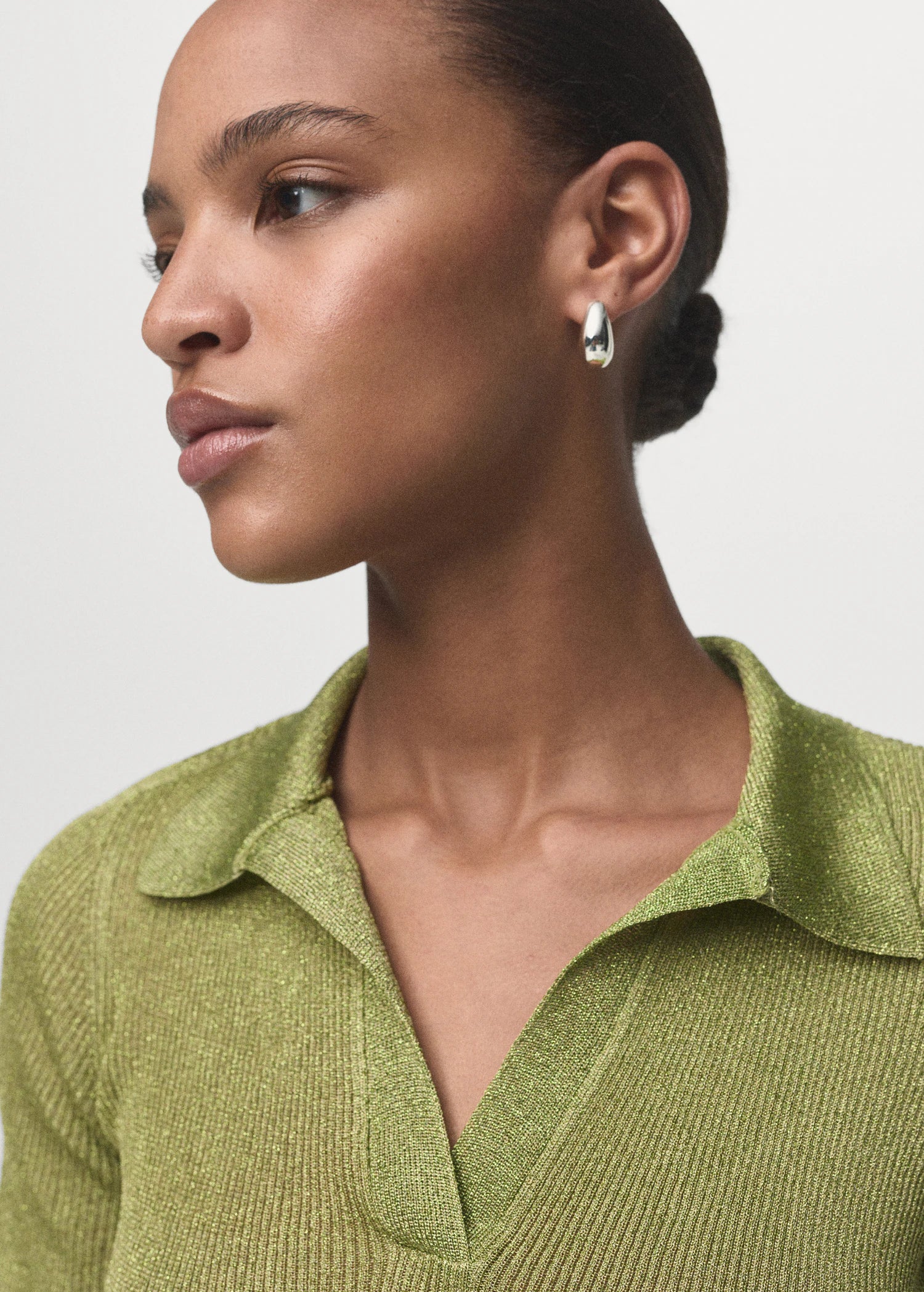 Lurex Polo Neck Sweater