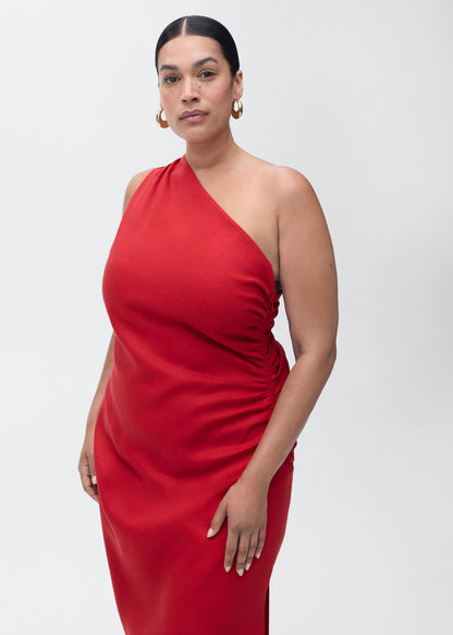 Lyocell Dress With Asymmetrical Neckline