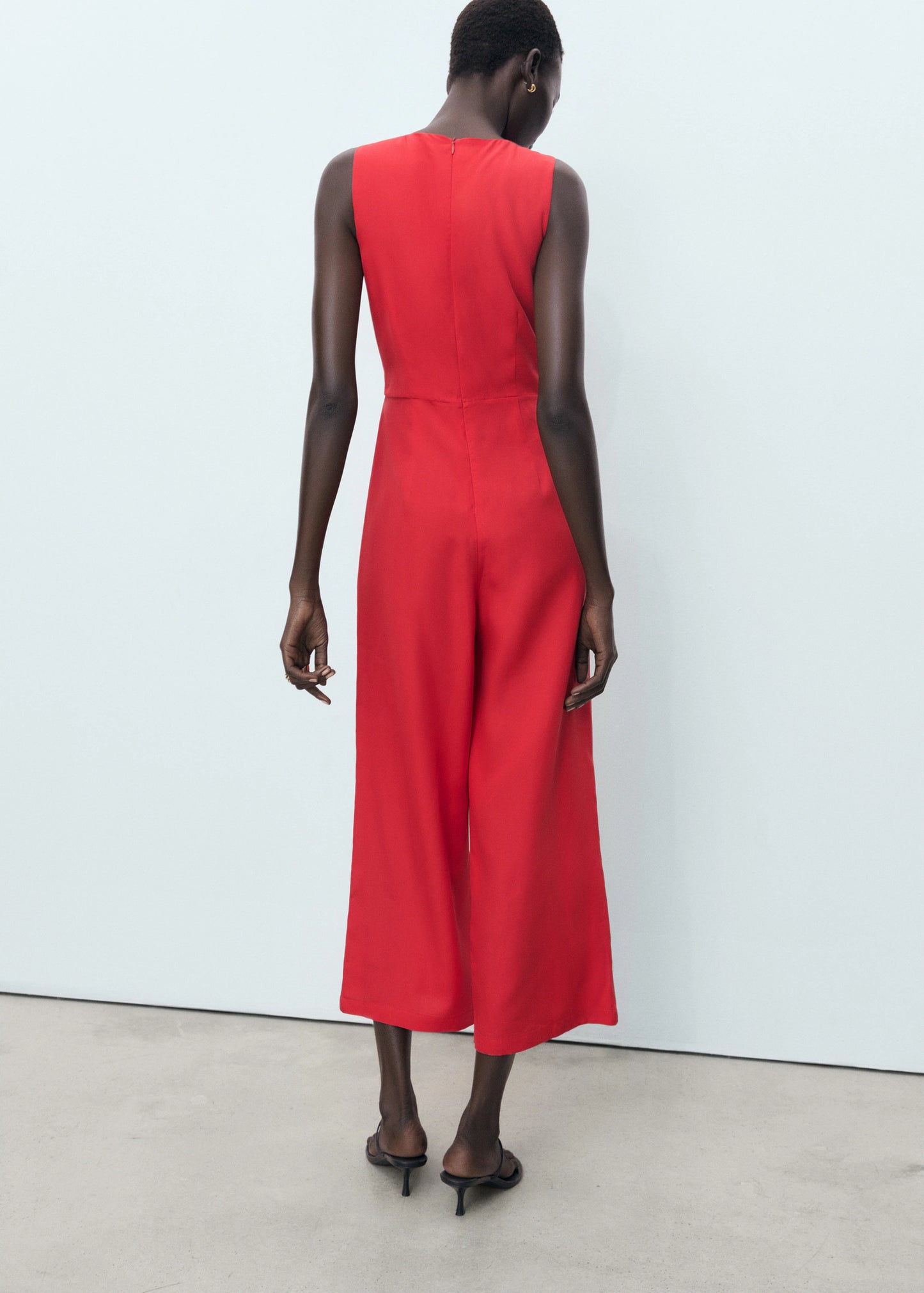 Lyocell Jumpsuit With Cut Out And Knot Detail