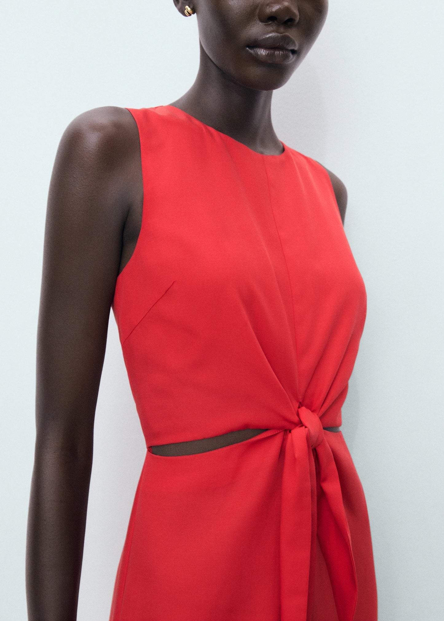 Lyocell Jumpsuit With Cut Out And Knot Detail