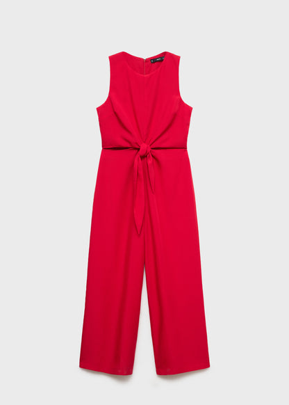 Lyocell Jumpsuit With Cut Out And Knot Detail
