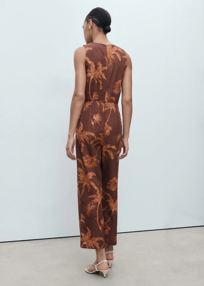Lyocell Jumpsuit With Cut Out And Knot Detail