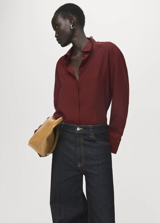 Lyocell Shirt With Hidden Buttons