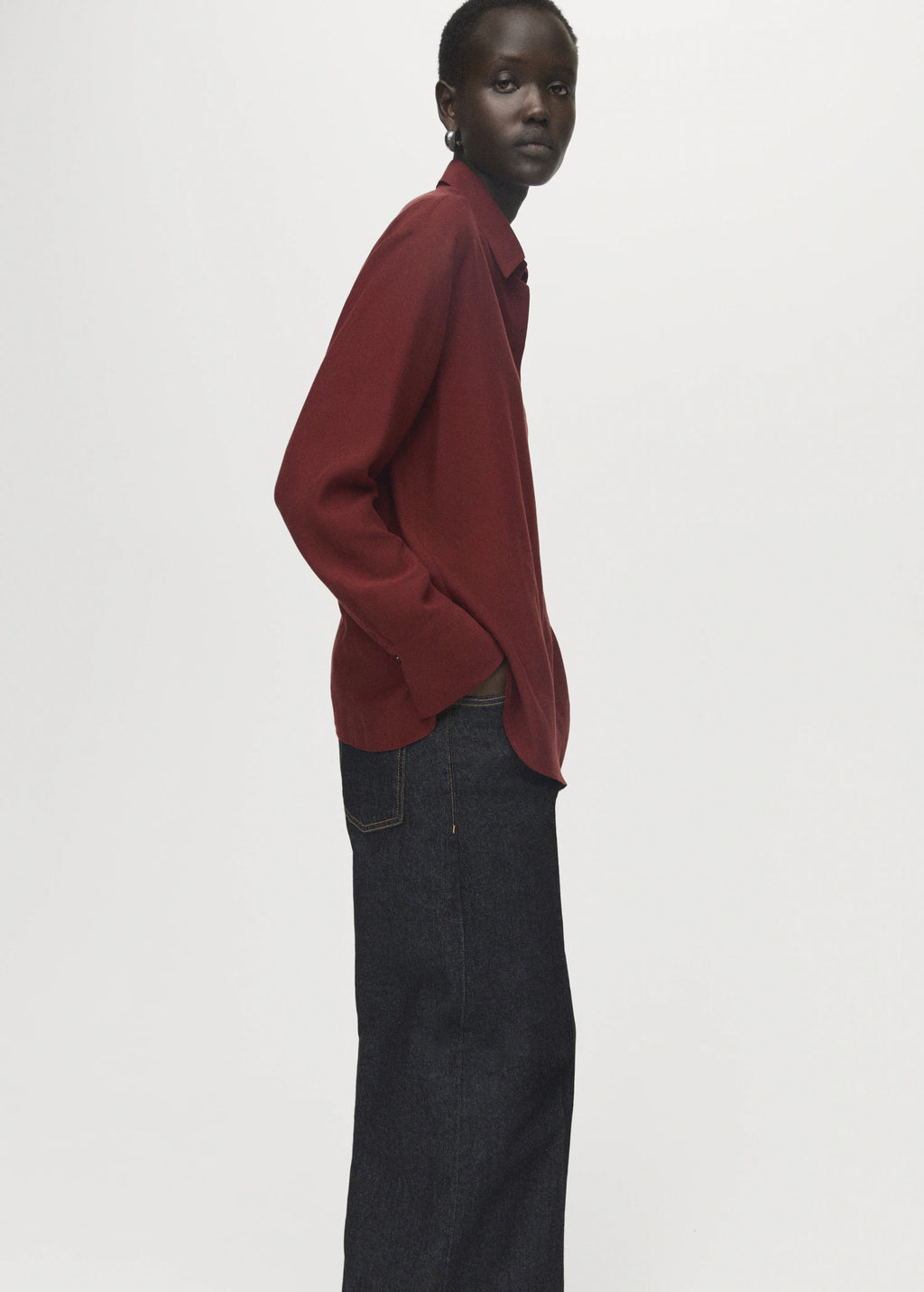 Lyocell Shirt With Hidden Buttons