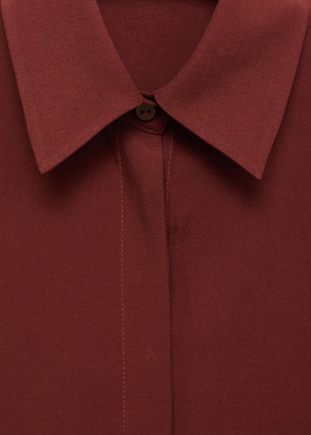 Lyocell Shirt With Hidden Buttons