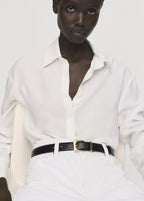 Lyocell Shirt With Hidden Buttons