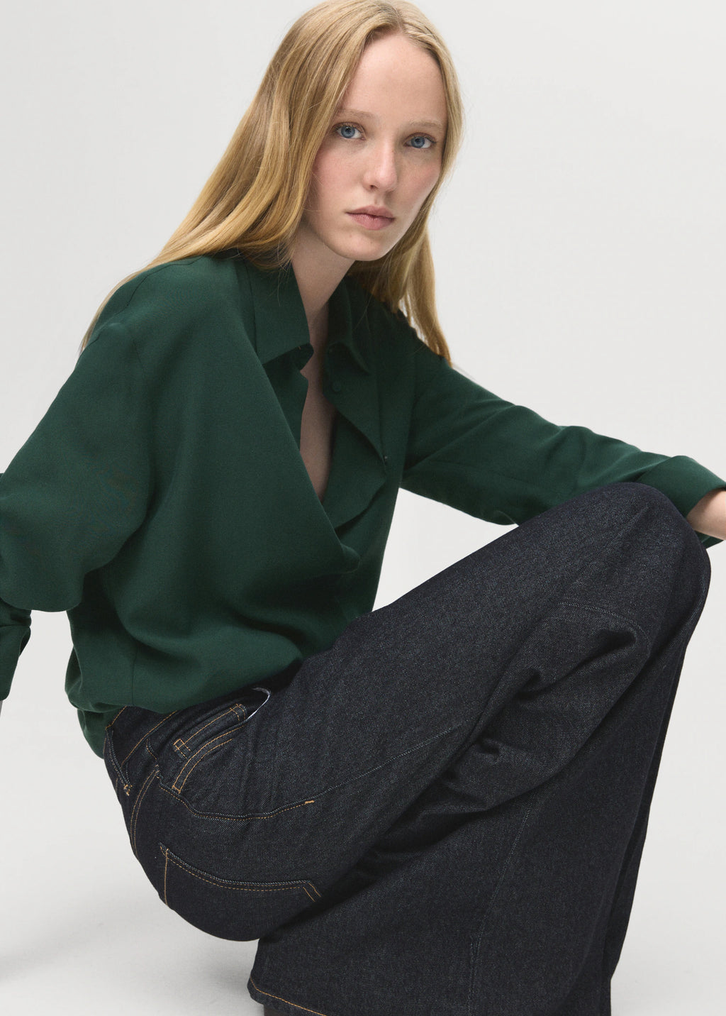 Lyocell Shirt With Hidden Buttons