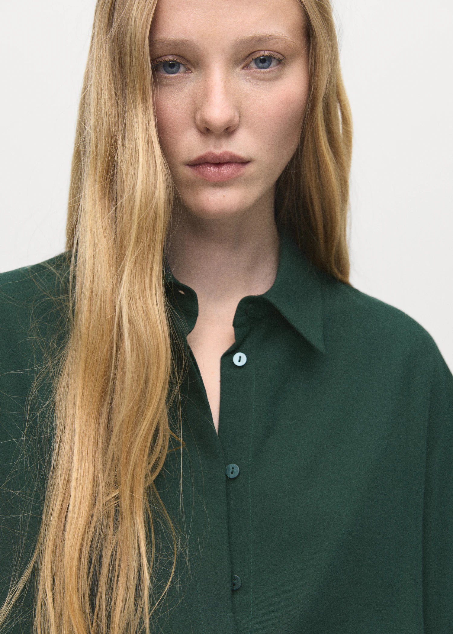 Lyocell Shirt With Hidden Buttons