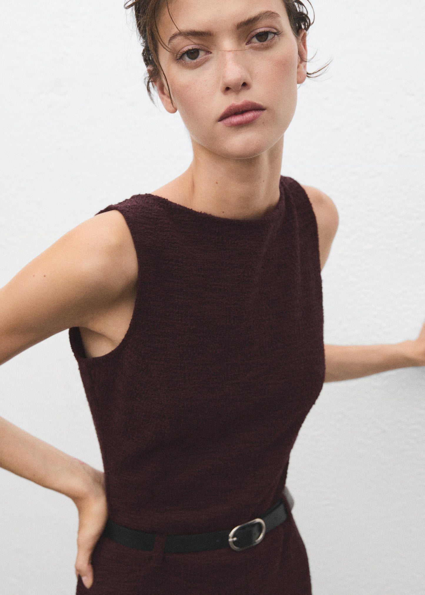 Marl Jumpsuit With Belt