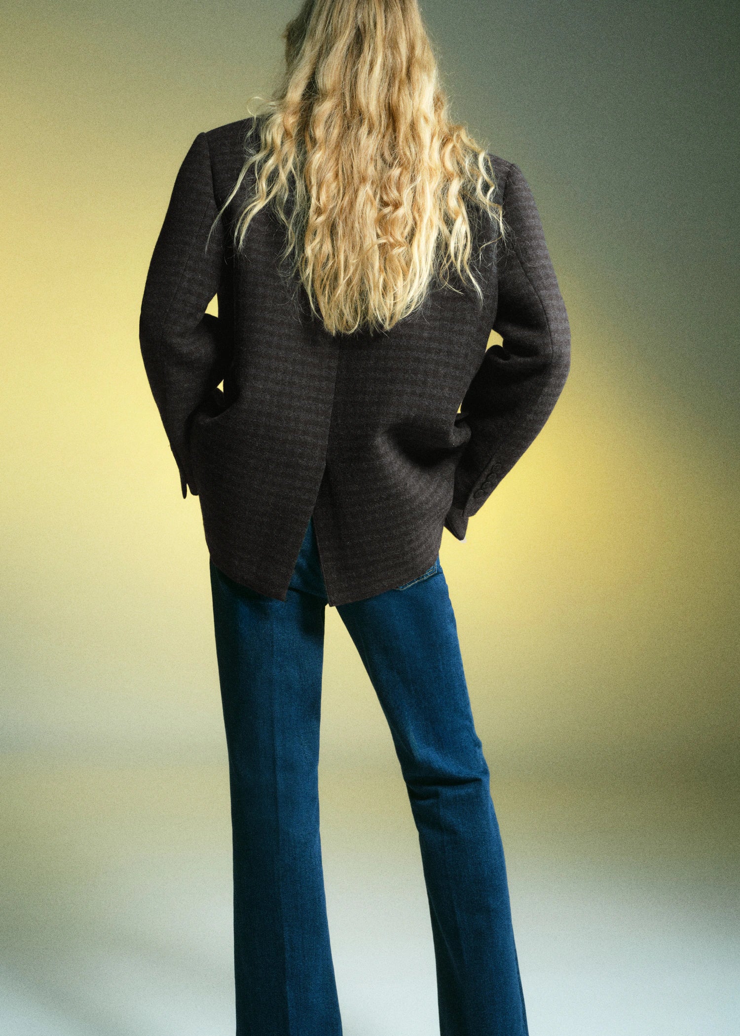 Micro Houndstooth Wool Blazer