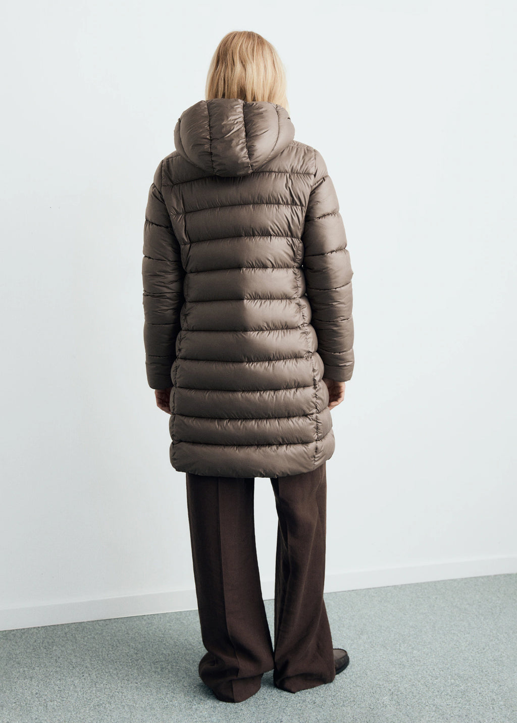 Midi Quilted Anorak With Hood