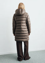 Midi Quilted Anorak With Hood