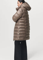 Midi Quilted Anorak With Hood
