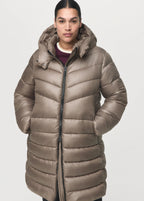 Midi Quilted Anorak With Hood