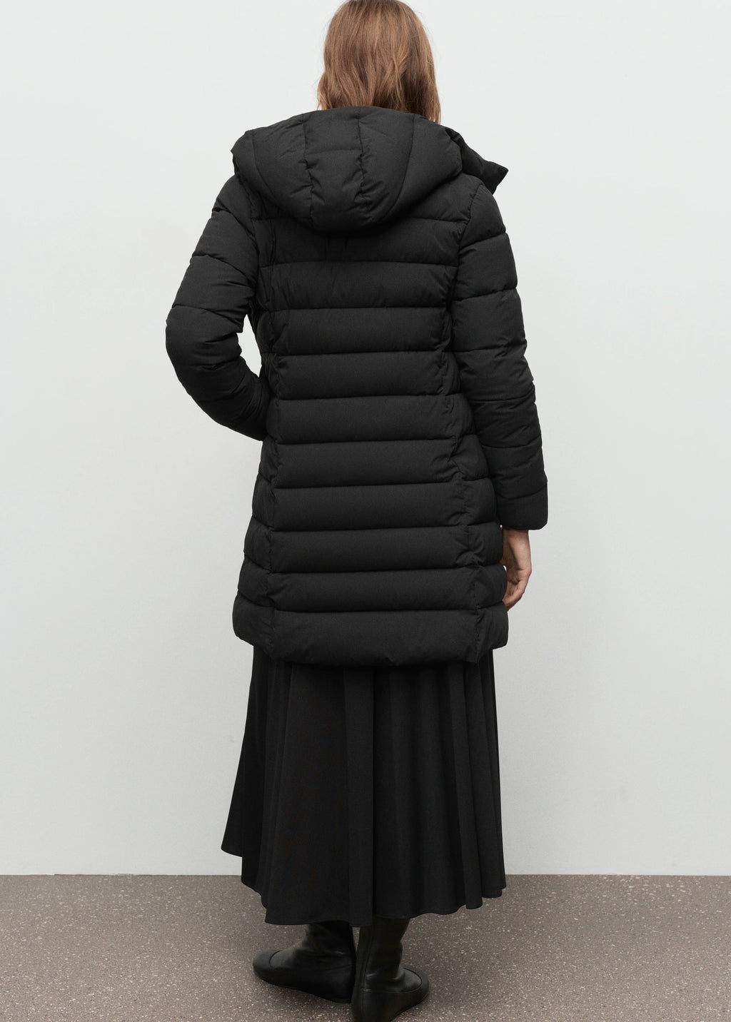 Midi Quilted Anorak With Hood
