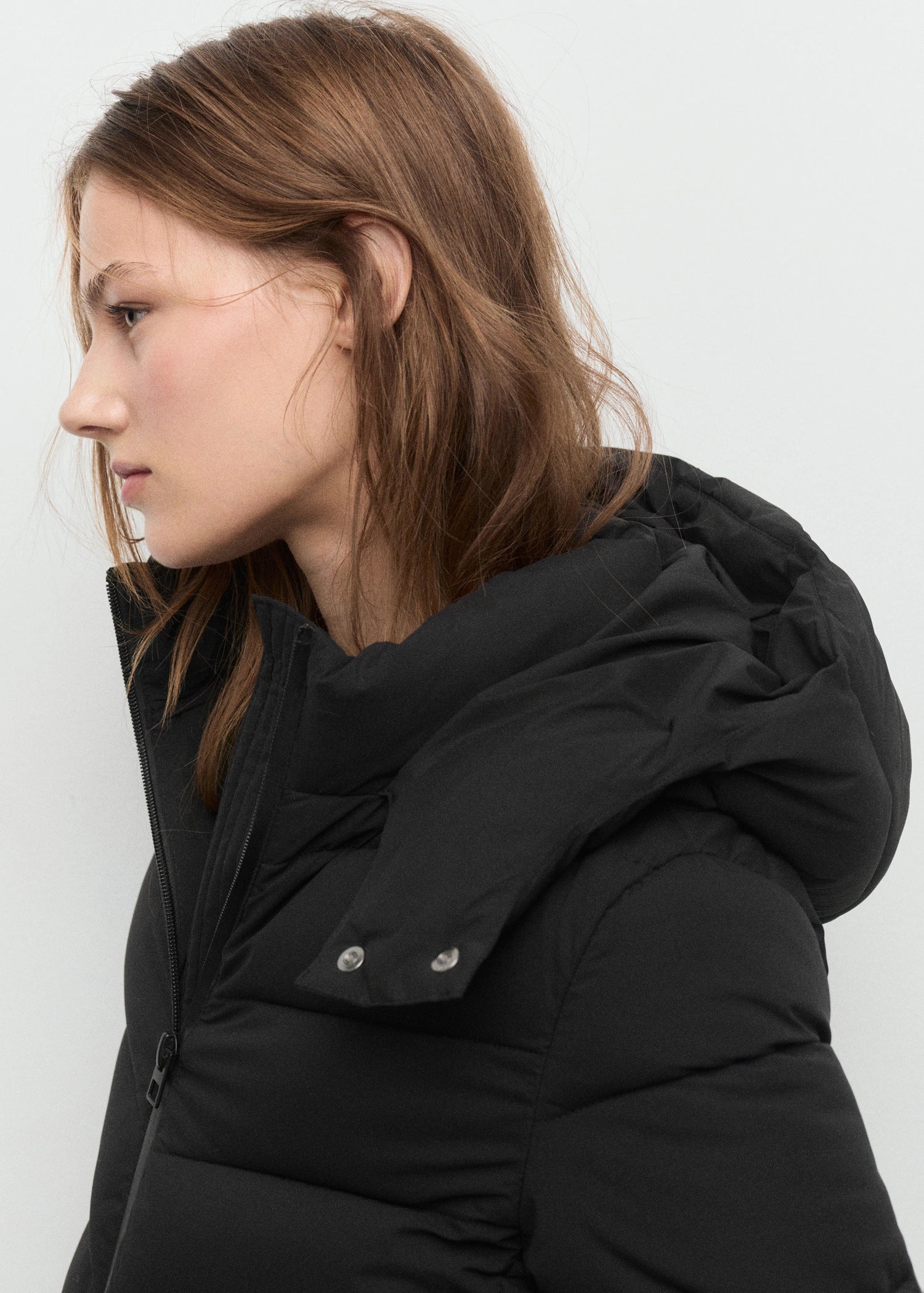 Midi Quilted Anorak With Hood