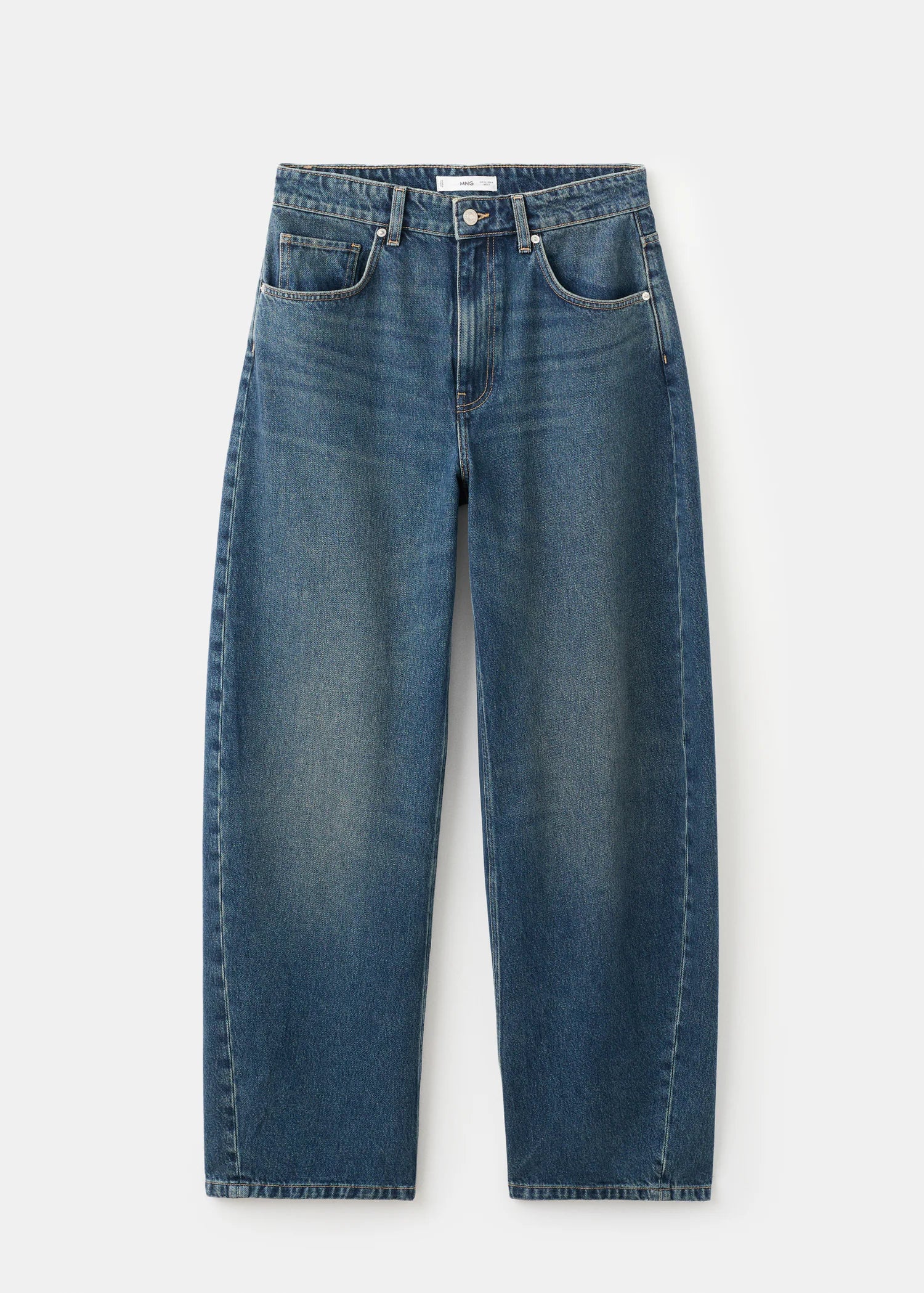 Mid Rise Barrel Jeans