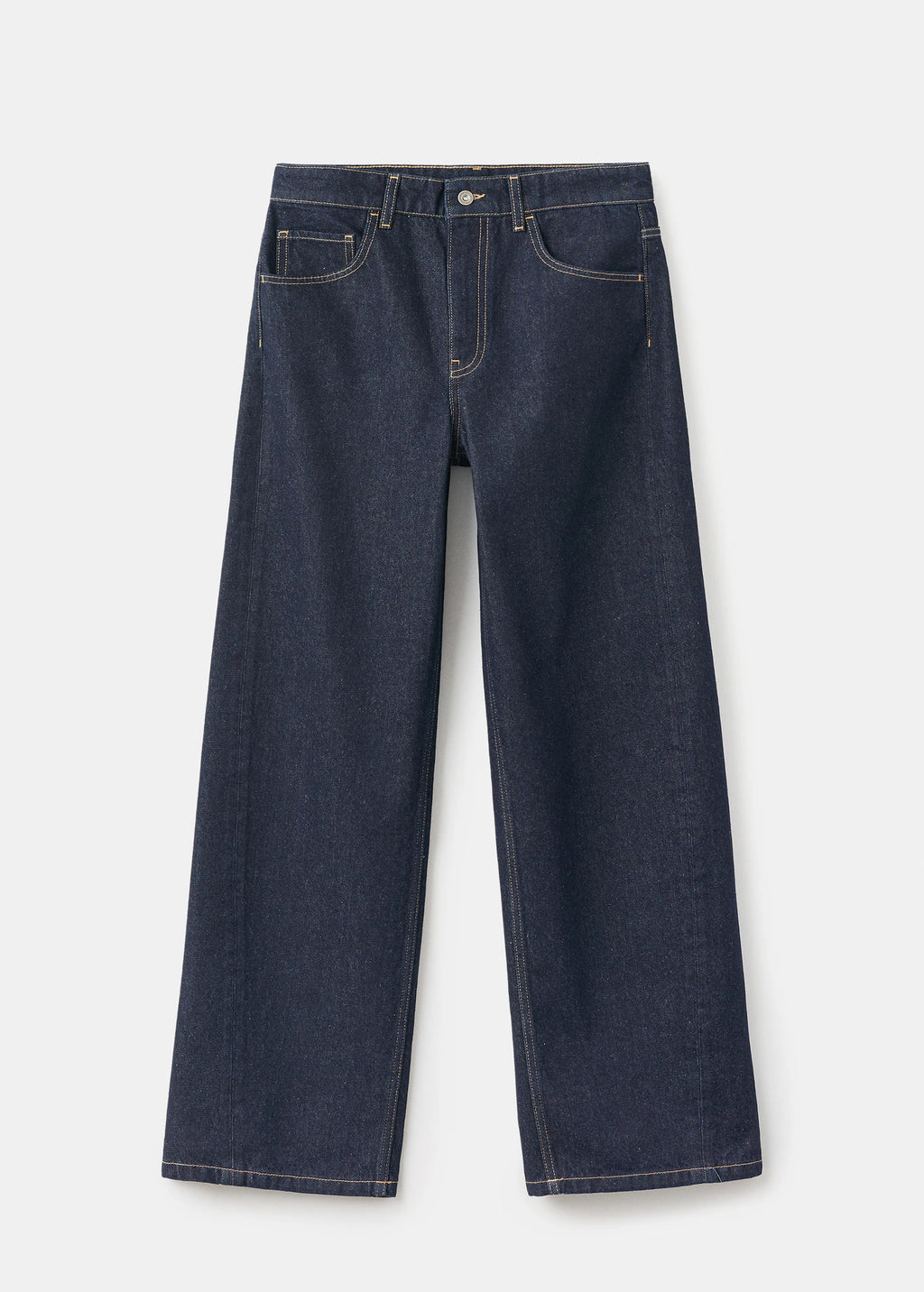 Mid Rise Rinse Wash Barrel Jeans