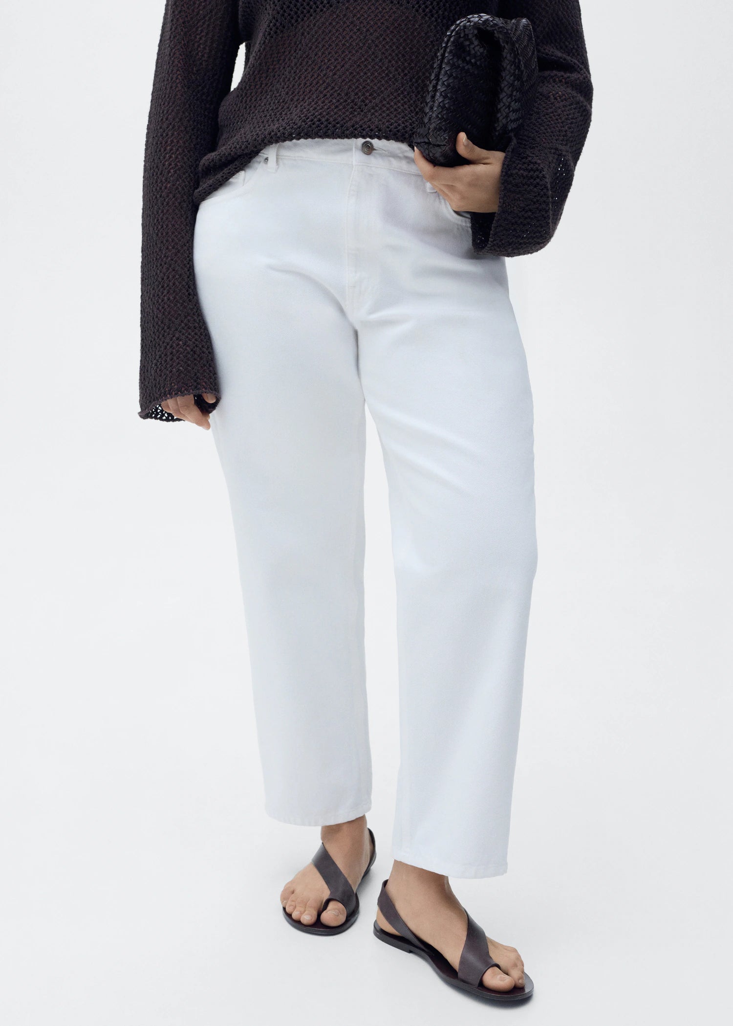 Mid Rise Straight Jeans