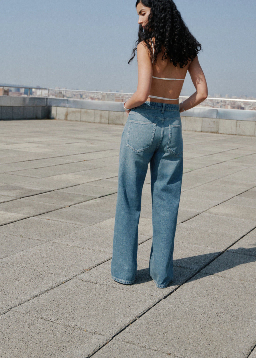Mid Rise Straight Jeans