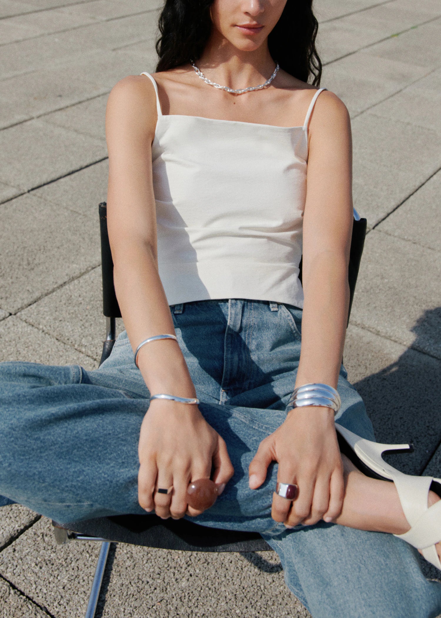 Mid Rise Straight Jeans