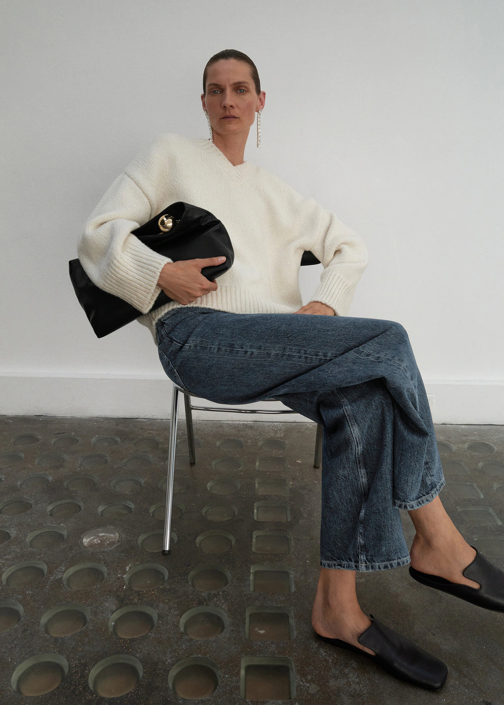 Mid Rise Straight Jeans