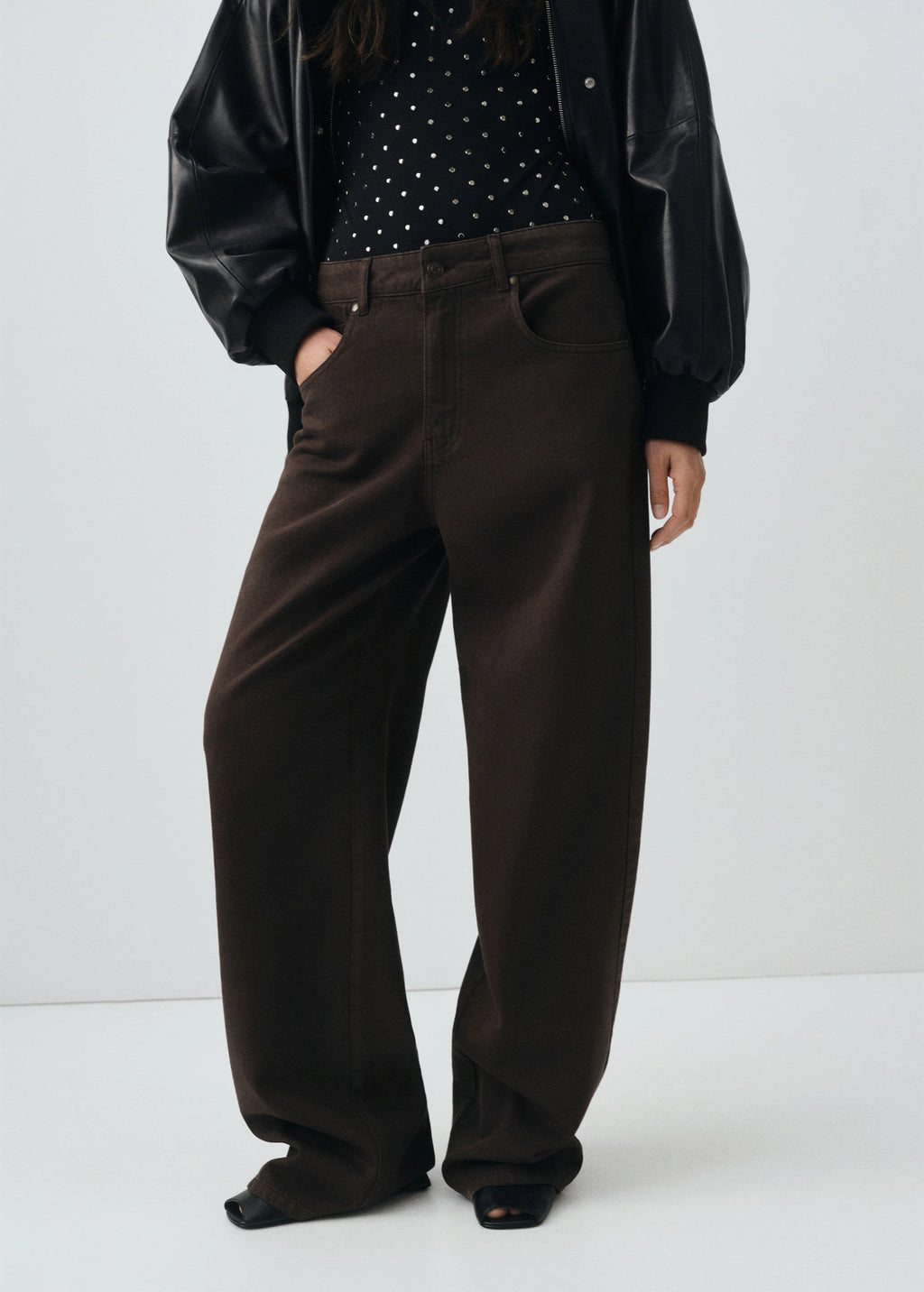 Mid Rise Straight Jeans