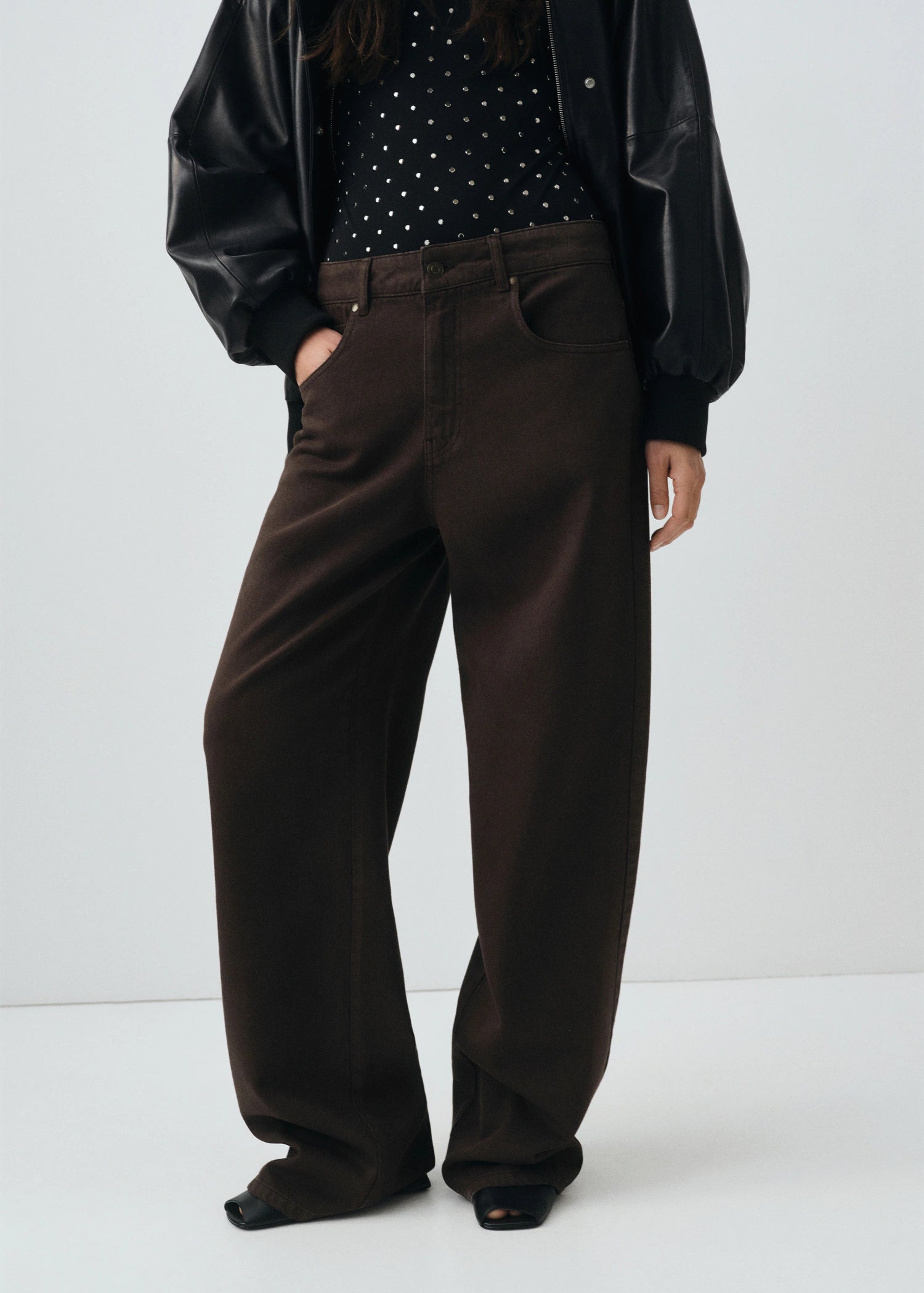 Mid Rise Straight Jeans