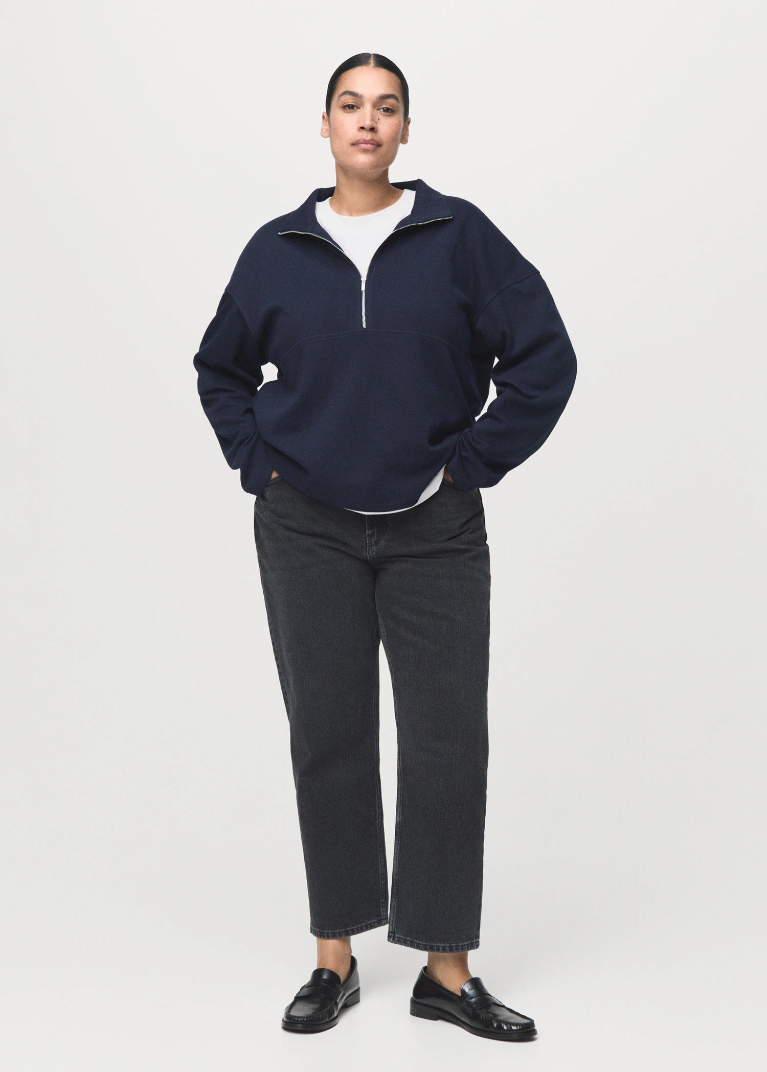 Mid Rise Straight Jeans