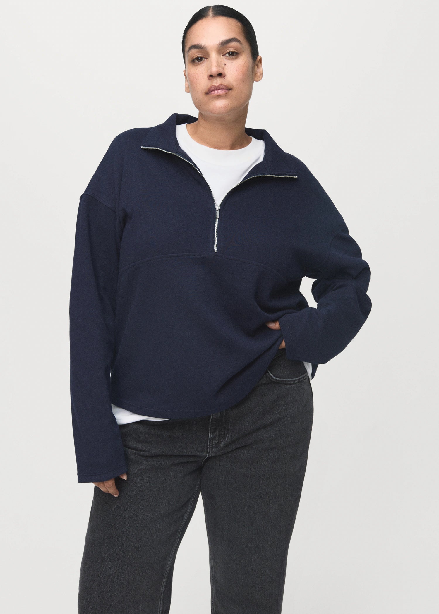 Mid Rise Straight Jeans