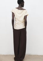 Modal Blouse With Asymmetrical Collar