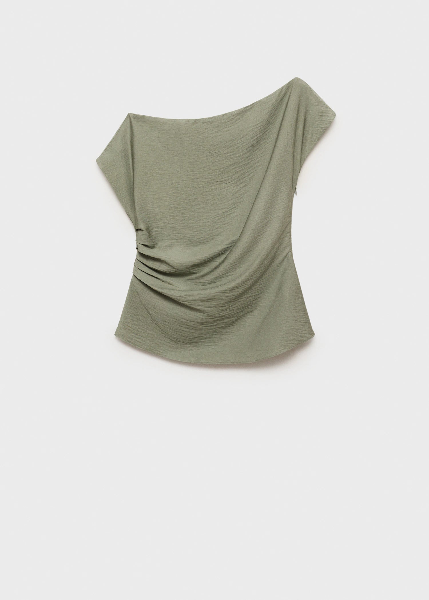 Modal Blouse With Asymmetrical Collar