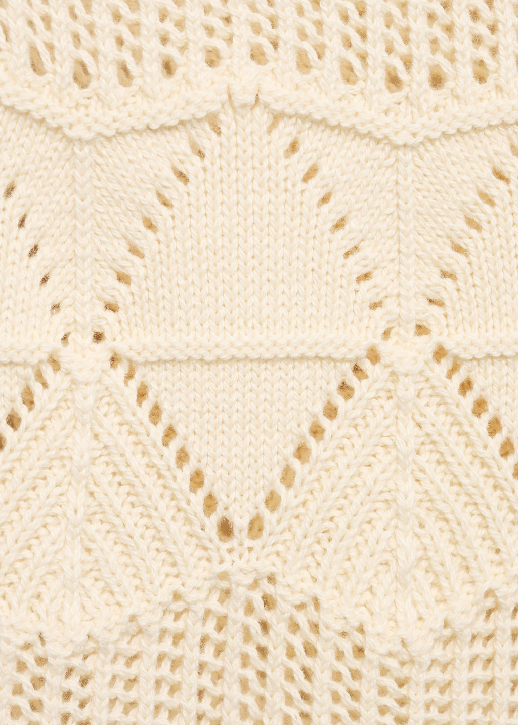 Openwork Knit Waistcoat With Ruffle