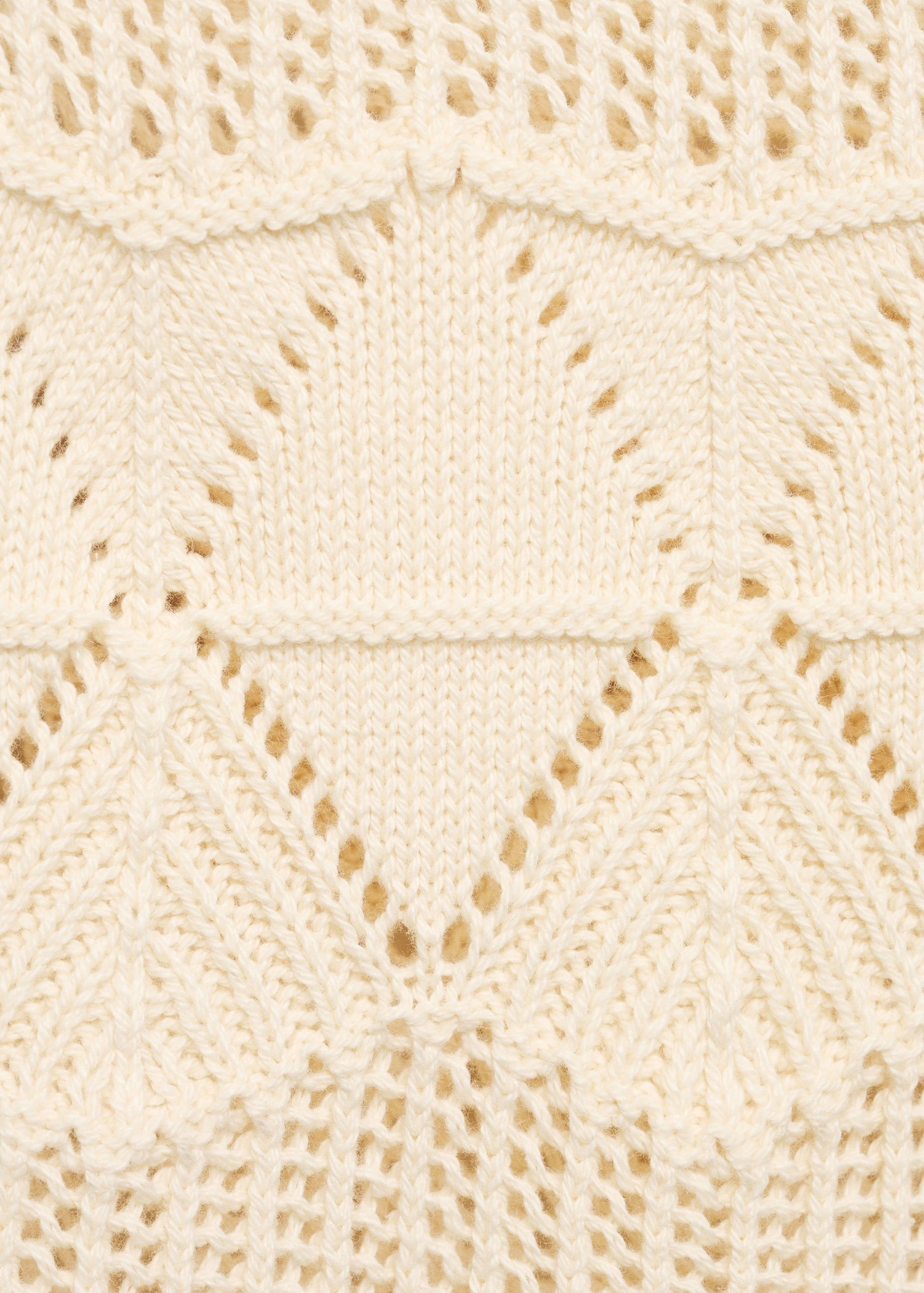 Openwork Knit Waistcoat With Ruffle