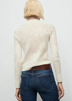 Openwork Knitted Floral Sweater