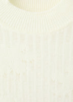 Openwork Knitted Floral Sweater