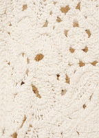 Openwork Knitted Jacket With Scalloped Hem